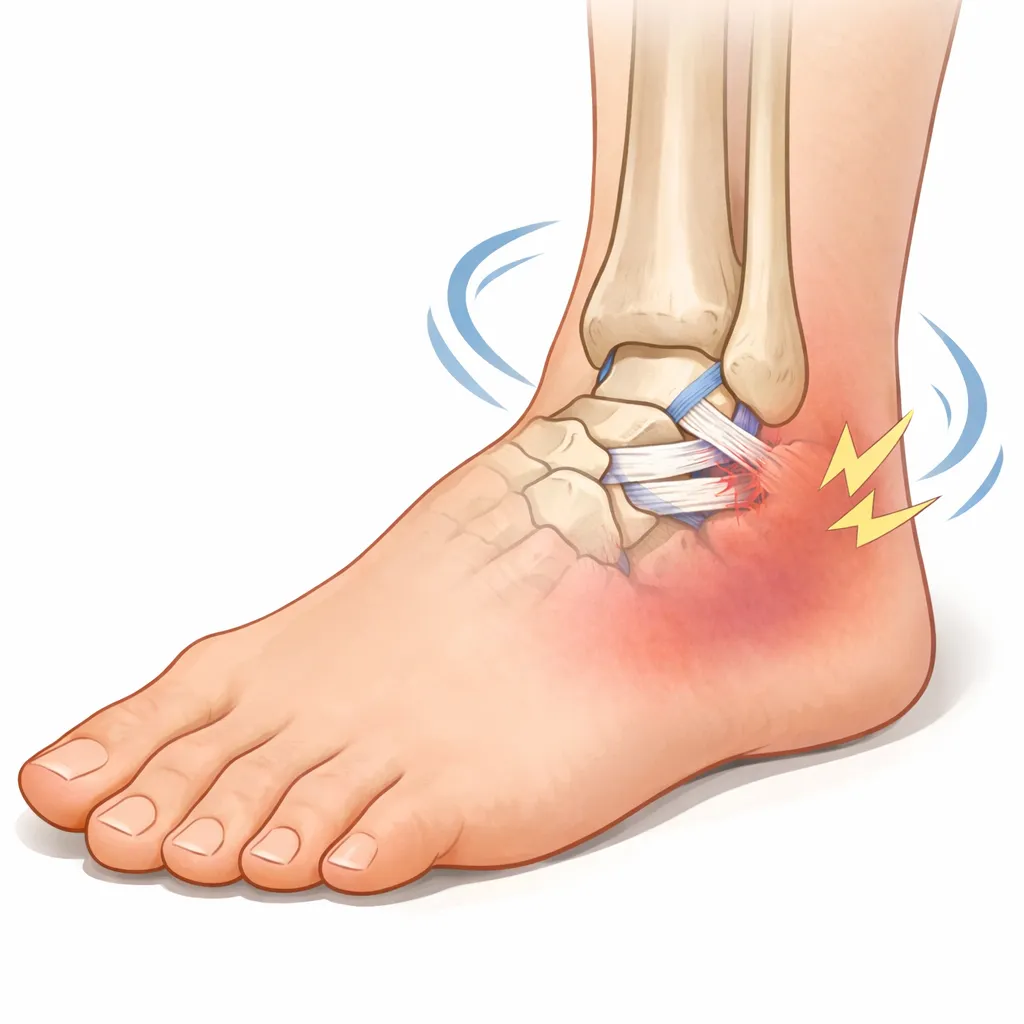 足首の捻挫と腫れ